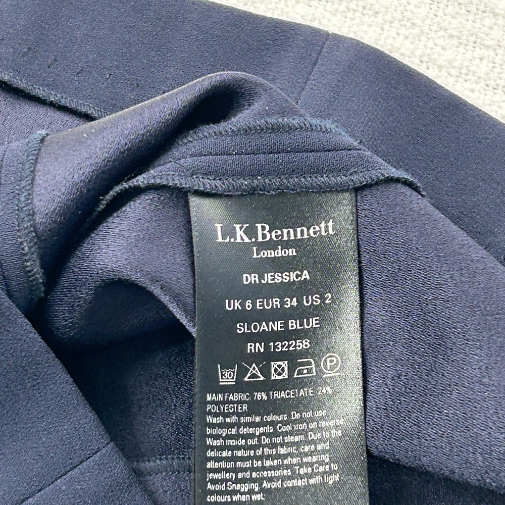 LK Bennett London Jessica Dress Sloane Blue (Navy) Size 2 - Picture 16 of 16